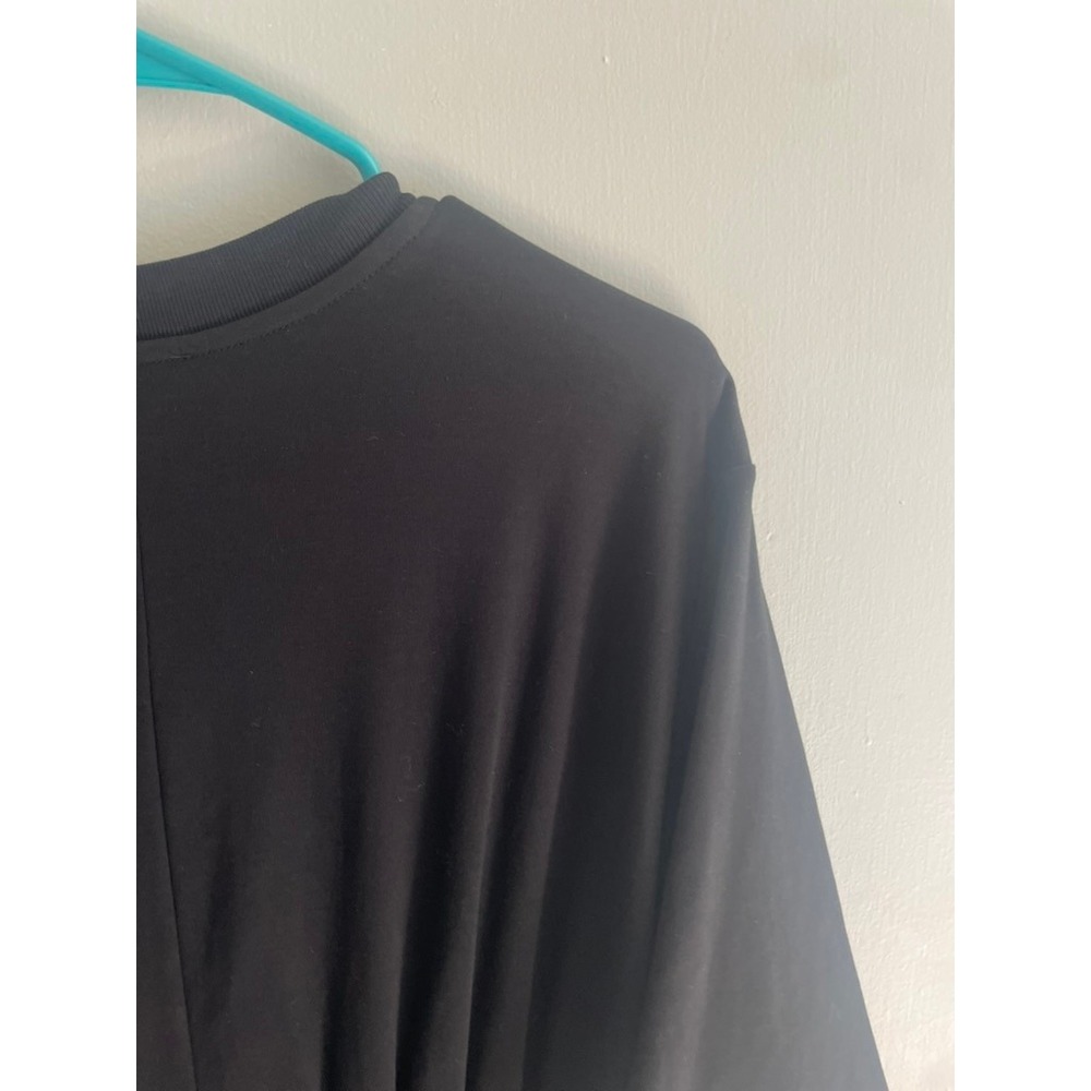 COS Black Pleated Waist Cotton Jersey Midi T-Shirt Dress Size L Short Sleeve - Picture 11 of 12